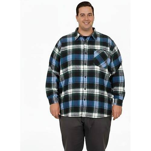 B�y�k Beden G�mlek Tek Cep Oduncu 25394 Petrol-Ye�ili