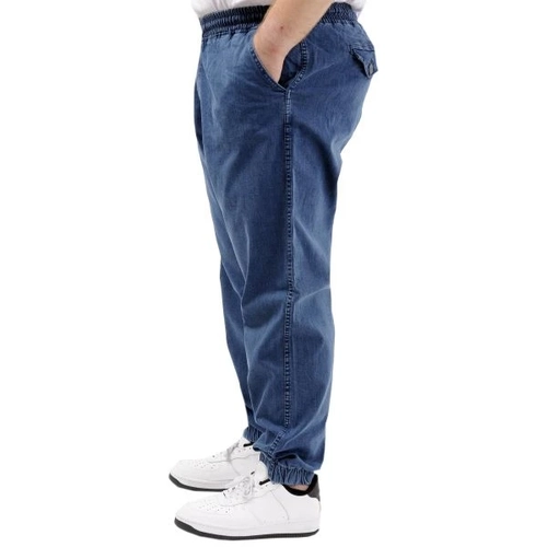 B�y�k Beden Erkek Pantolon Kot Jogger Lastikli Pa�a TORONTO 23916 Mavi