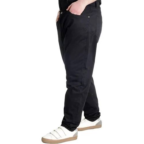 B�y�k Beden Erkek Pantolon Keten Milano Klasik 20902 Siyah