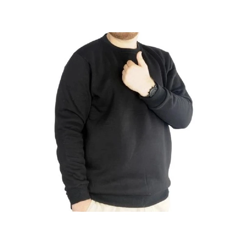 Erkek Sweatshirt Bisiklet Yaka Basic 20131 Siyah