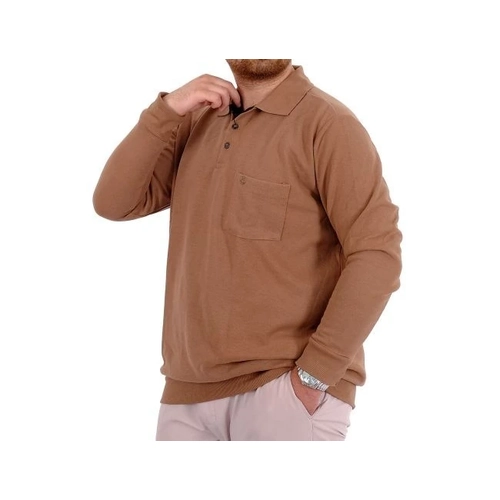 B�y�k Beden Erkek Sweat Polo Selanik Basic 20441 S�tl� Kahve