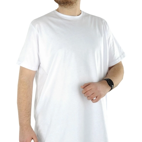 B�y�k Beden Erkek T-shirt Basic 20031 Beyaz
