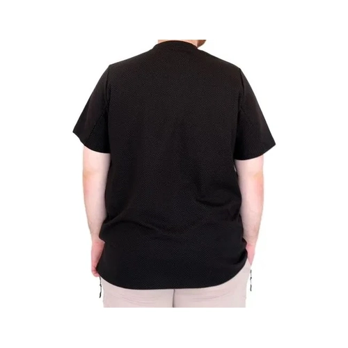 B�y�k Beden Tshirt B�s Yaka Dore 25034 Siyah