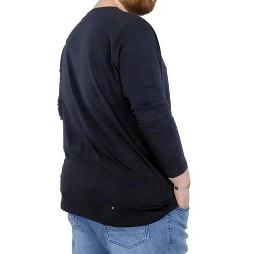 B�y�k Beden Erkek Tshirt Likral� Bisiklet Yaka 20102 Lacivert