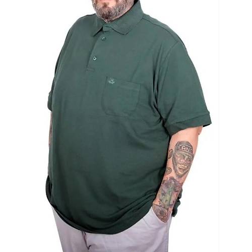 Battal Beden Erkek Tshirt Polo Yaka Cepli Klasik Pike 20552 Nefti