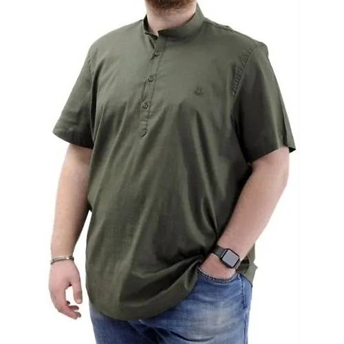 Buyuk Beden Erkek K�sa Kol Hakim Yaka 20387 Haki