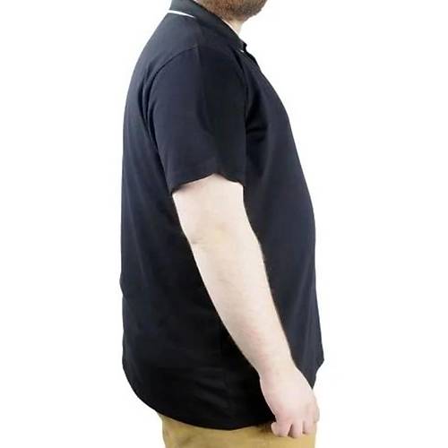 B�y�k Beden T Shirt Polo Likral� S�prem Cepli 21558 Siyah
