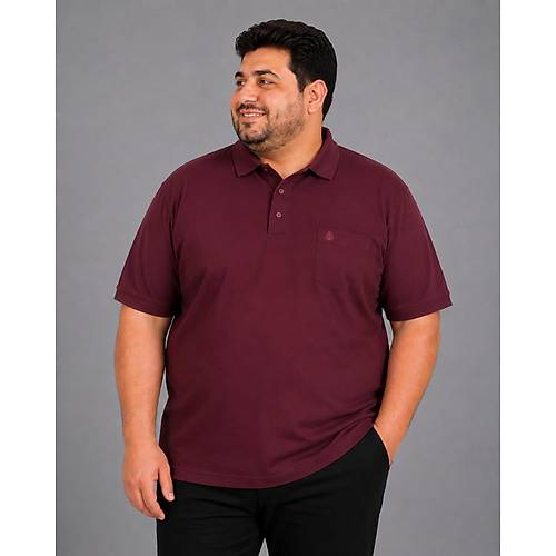 Battal Beden Erkek Tshirt Polo Yaka Cepli Klasik Pike 20552 M�rd�m