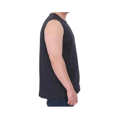 Battal Beden Erkek Kolsuz Tshirt  Nak��l� 25101 Lacivert