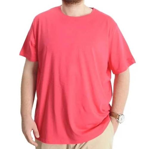B�y�k Beden Erkek T-shirt Basic 20031 Mercan