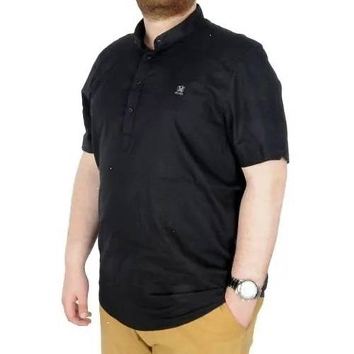 Buyuk Beden Erkek K�sa Kol Hakim Yaka 20387 Siyah