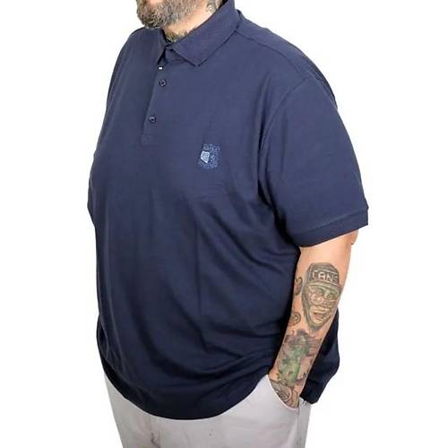Battal Beden Erkek Tshirt Polo Yaka Nak��l� Klasik Pike 20553 �ndigo