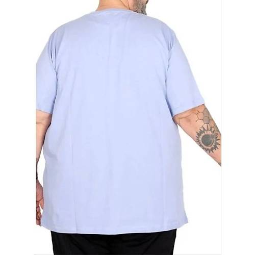 B�y�k Beden Erkek Tshirt Bisiklet Yaka Basic 20031 (Lila)
