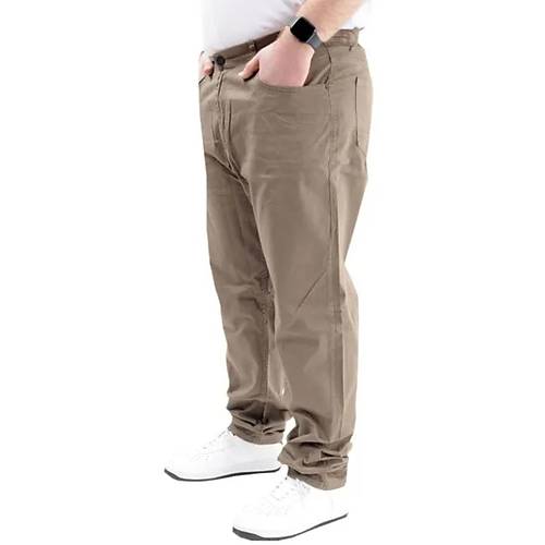 B�y�k Beden Pantolon Keten 5Cep Milano Classic 20902 Toprak