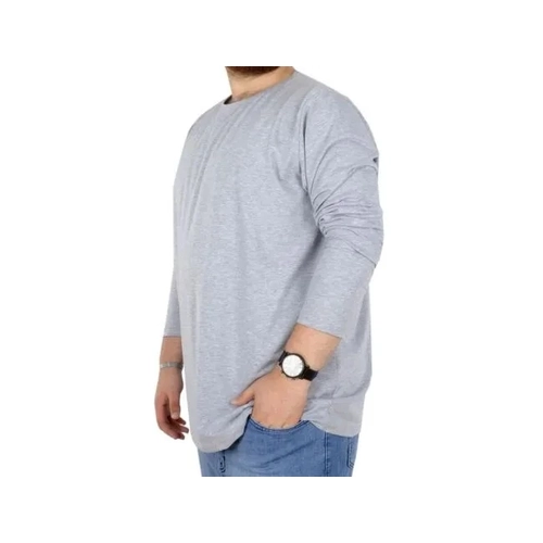 B�y�k Beden Erkek Tshirt Likral� Bisiklet Yaka 20102 Grimelanj