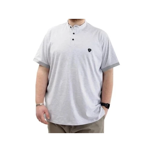 B�y�k Beden Erkek Ti��rt D��meli Hakim Yaka T-Shirt U24339 Grimelanj