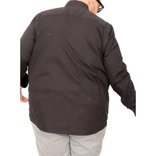 B�y�k Beden Erkek Klasik G�mlek Likral� 20351 siyah