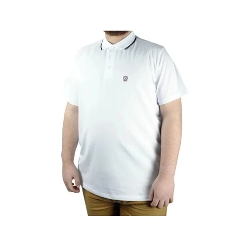 B�y�k Beden T shirt Polo Likral� S�prem Nak�� 21554 Beyaz
