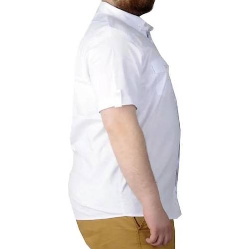 B�y�k Beden G�mlek KKol �ift Cep Kapakl� 20361 Beyaz