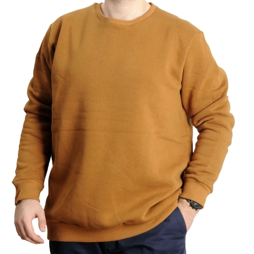 Erkek Sweatshirt Bisiklet Yaka Basic 20131 Camel