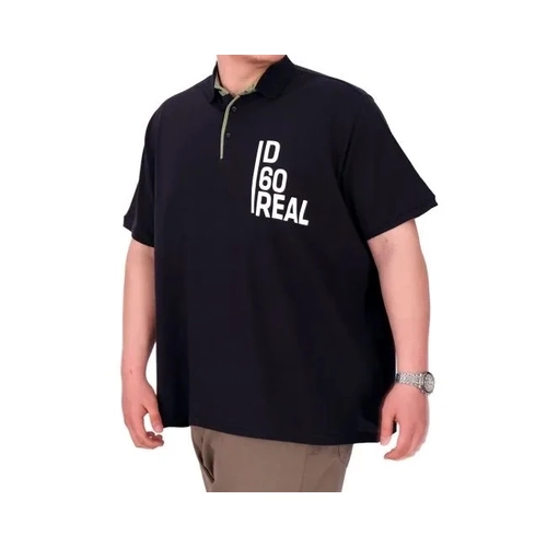 B�y�k Beden Erkek T-Shirt Polo Yaka REAL 25309 Lacivert