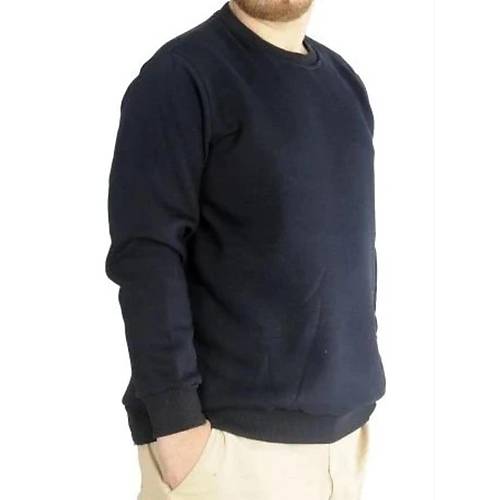 Erkek Sweatshirt Bisiklet Yaka Basic 20131 Lacivert