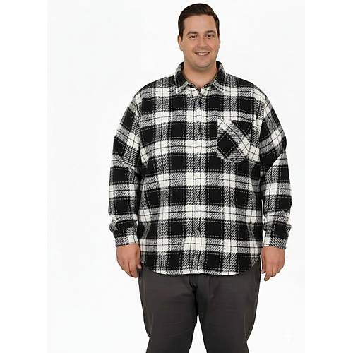 B�y�k Beden G�mlek Tek Cep Oduncu 25394 Siyah