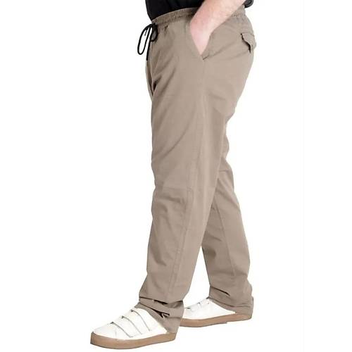 B�y�k Beden Pantolon Keten Jogger Milano 21913 Bej