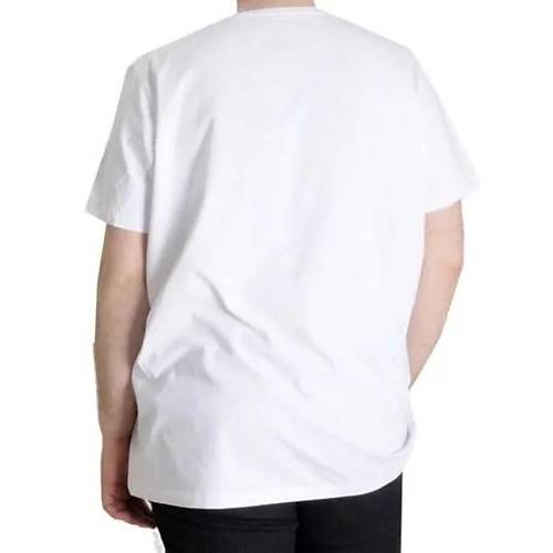 B�y�k Beden Likral� T-shirt Bisiklet Yaka 20149 Beyaz