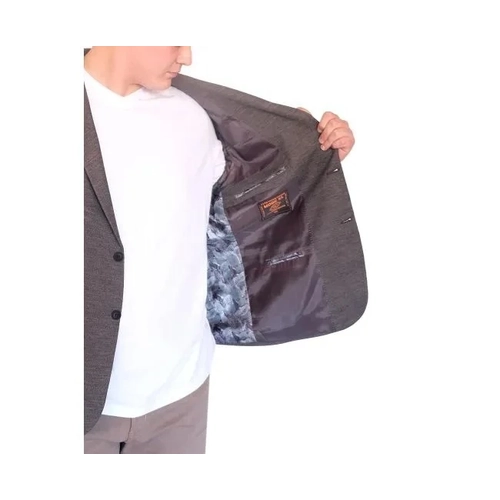 B�y�k Beden Erkek Klasik Blazer Ceket BRITANYA 23028 FUME