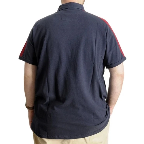 B�y�k Beden Erkek T-Shirt Polo Yaka Wreath 22320 Lacivert