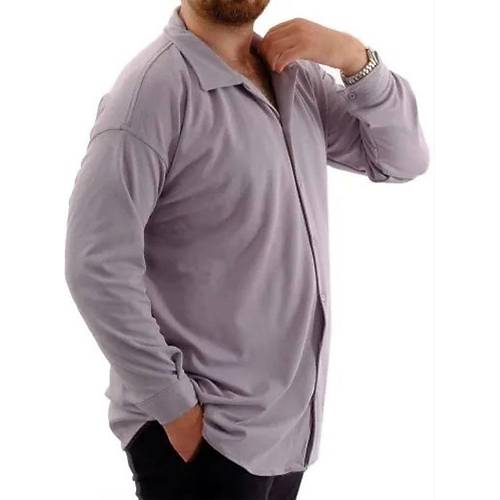 B�y�k Beden Erkek G�mlek Apas Yaka Uzun Kol JAKAR U24381 Gri