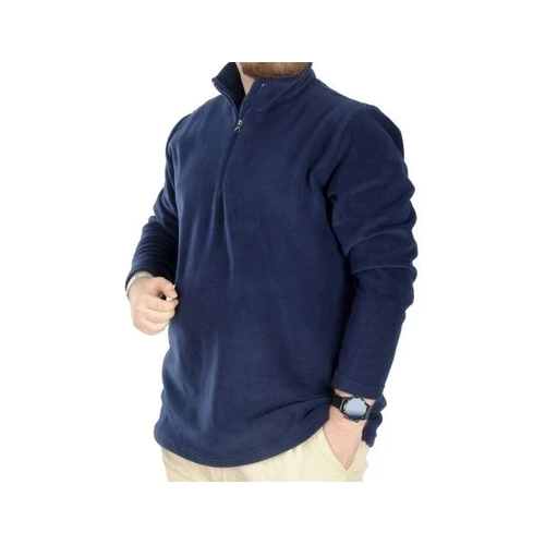 Erkek Sweat Polo Yaka Yar�m Fermuarl� Polar 22548 Lacivert