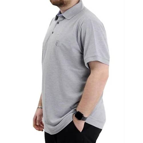 Battal Beden Erkek Tshirt Polo Yaka Nak��l� Klasik Pike 20553 Grimelanj