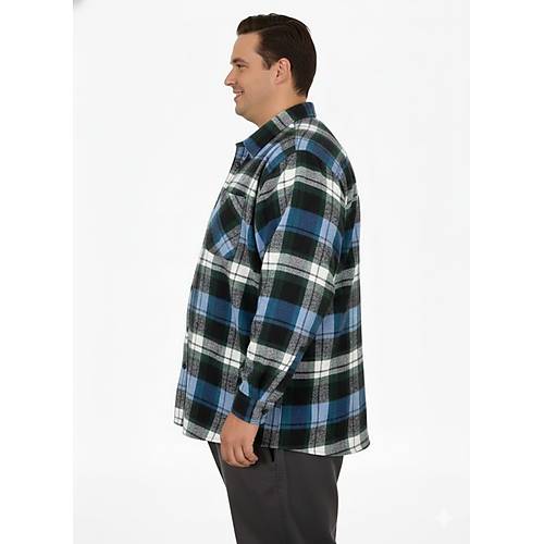 B�y�k Beden G�mlek Tek Cep Oduncu 25394 Petrol-Ye�ili