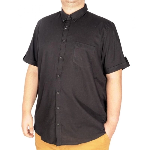 B�y�k Beden Keten Likral� G�mlek Cepli 20389 Siyah