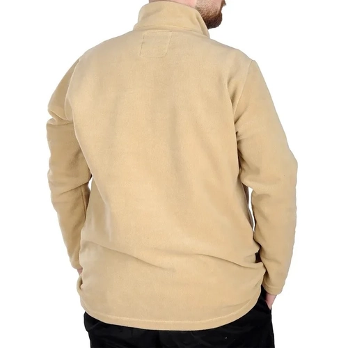 Erkek Sweat Polo Yaka Yar�m Fermuarl� Polar 22548 Bej