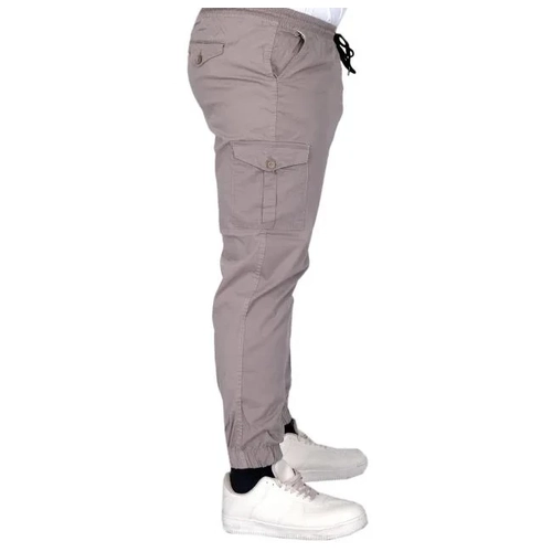 B�y�k Beden Erkek Pantolon Keten Kargo Jogger 21911 Ta� Rengi