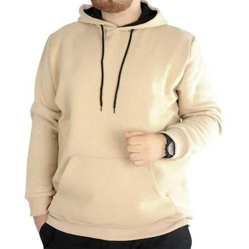 Erkek Sweatshirt Kap�onlu Pocket Basic  20562 Bej