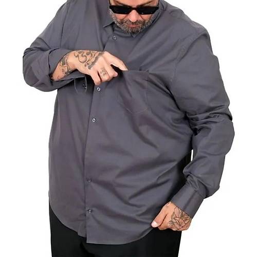 B�y�k Beden Erkek Klasik Cepli G�mlek Likral� 20350 F�me