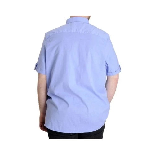 B�y�k Beden Keten Likral� G�mlek Cepli 20389 Koyu Mavi