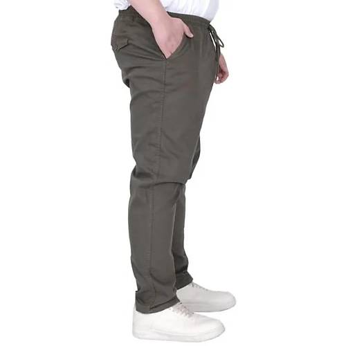 B�y�k Beden Erkek Pantolon Gabardin D�z Pa�a Jogger Everest 21929 Haki