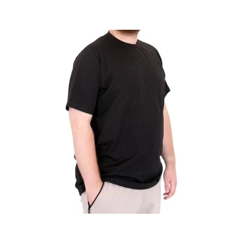 B�y�k Beden Tshirt B�s Yaka Dore 25034 Siyah