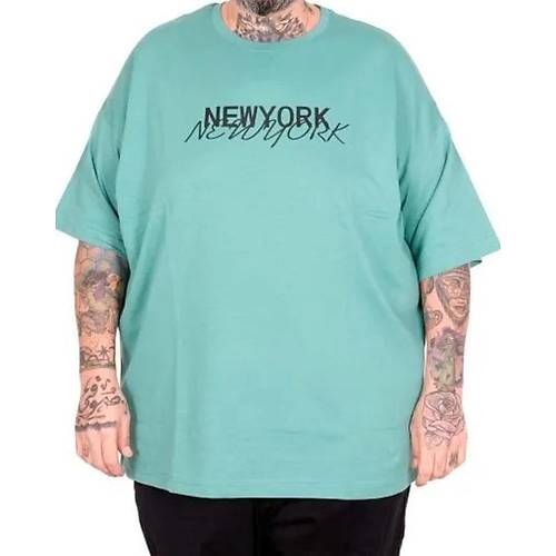 B�y�k Beden Unisex Bisiklet Yaka Tshirt New York 26204 �A�LA