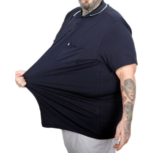 B�y�k Beden T shirt Polo Likral� S�prem Cepli 21558 Lacivert