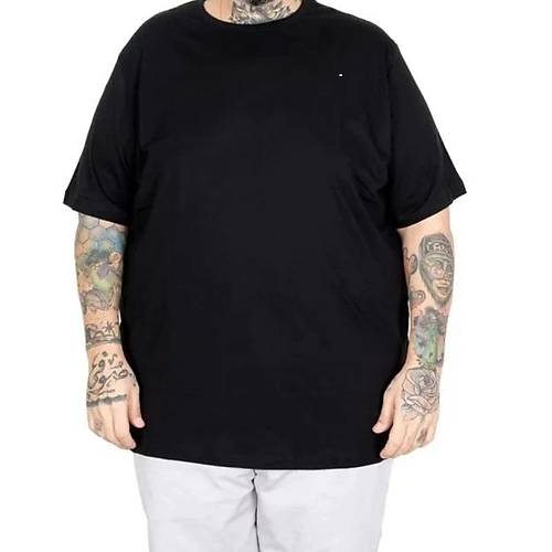 B�y�k Beden Erkek T-shirt Basic 20031 Siyah