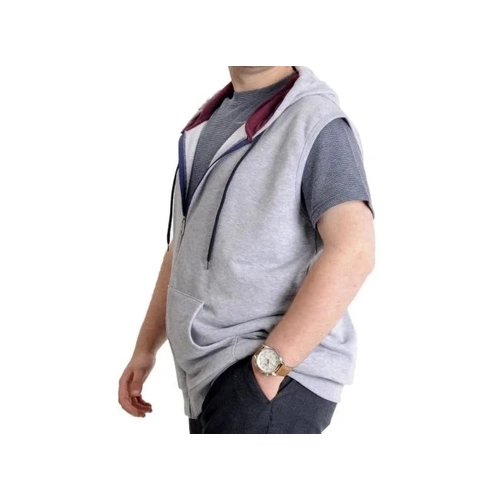 Erkek B�y�k Beden Yelek Kanguru Cep Fermuarl� 23620 Grimelanj