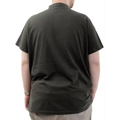 B�y�k Beden Erkek Ti��rt D��meli Hakim Yaka T-Shirt 24339 Haki