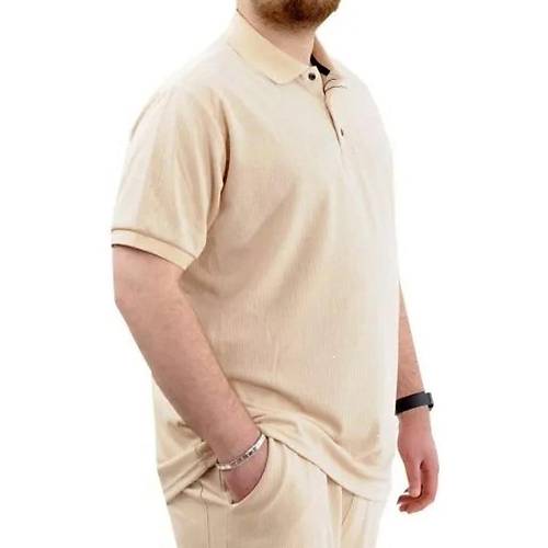 B�y�k Beden Erkek Ti��rt Polo Yaka JAKAR 24337 Bej
