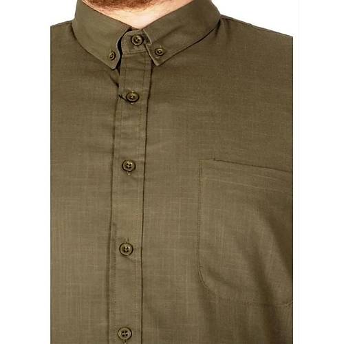 B�y�k Beden Keten Likral� G�mlek Cepli 20389 Haki